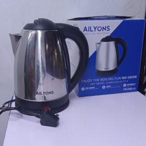 AILYONS FK-0301 Stainless Steel 1.8L Electric Kettle – Black