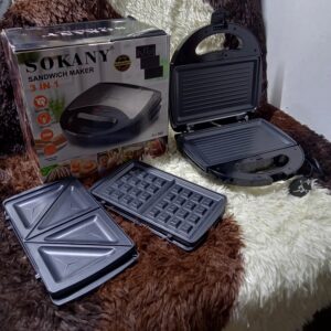 Multi-functional Sokany sandwich maker cooking waffles and grilled sandwiches